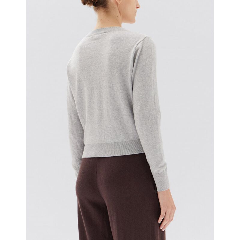 Assembly Label Semra Cotton Cashmere Cardigan Grey Marle image number 1